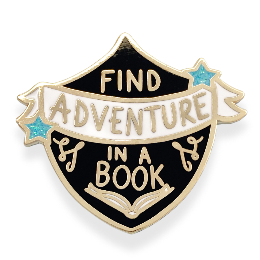 Find Adventure In A Book Enamel Pin