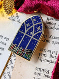 Library Window hard enamel pin