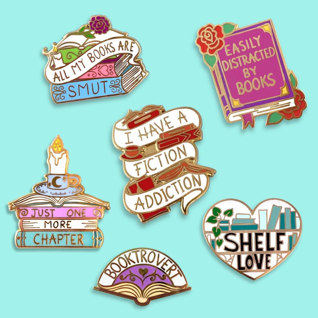 I Have A Fiction Addiction Enamel Pin