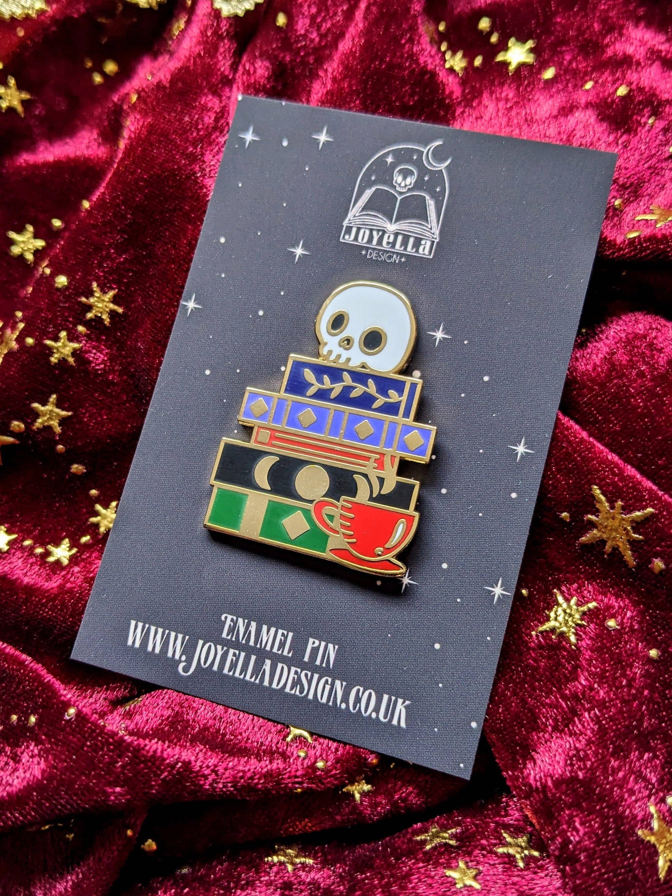 Book stack hard Enamel pin