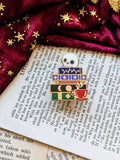 Book stack hard Enamel pin