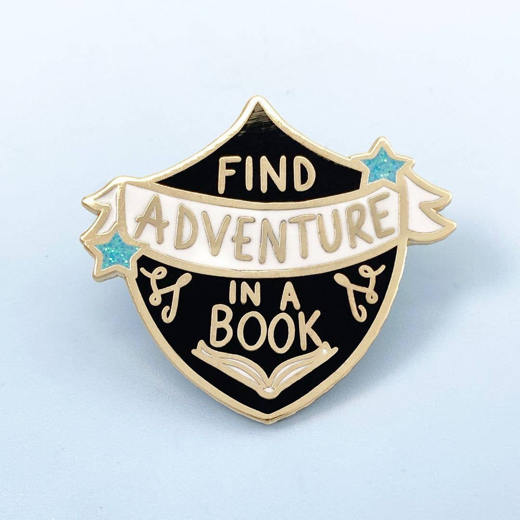 Find Adventure In A Book Enamel Pin