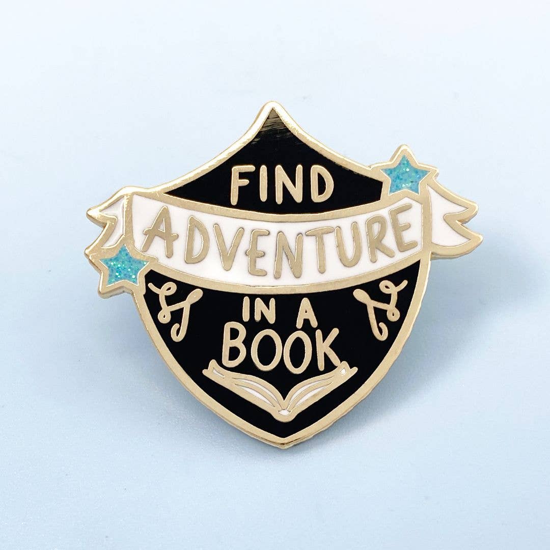 Find Adventure In A Book Enamel Pin
