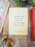 Wuthering Heights Valentines Card - Emily Bronte Quote