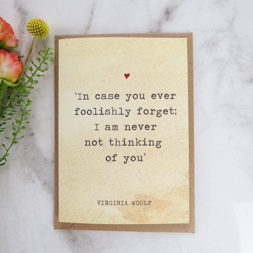 Literature Lovers Card Virginia Woolf Quote Valentines