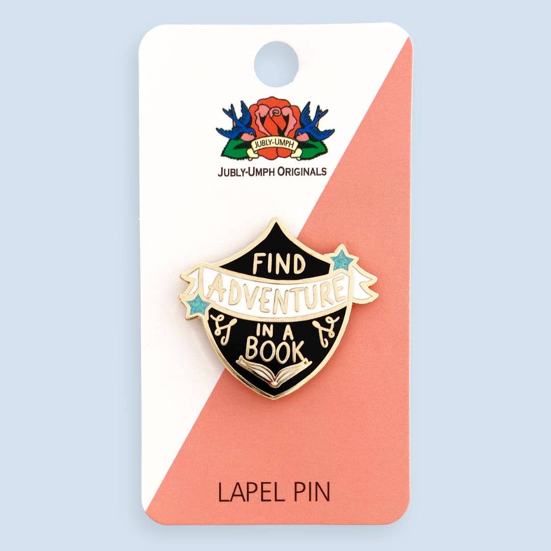 Find Adventure In A Book Enamel Pin