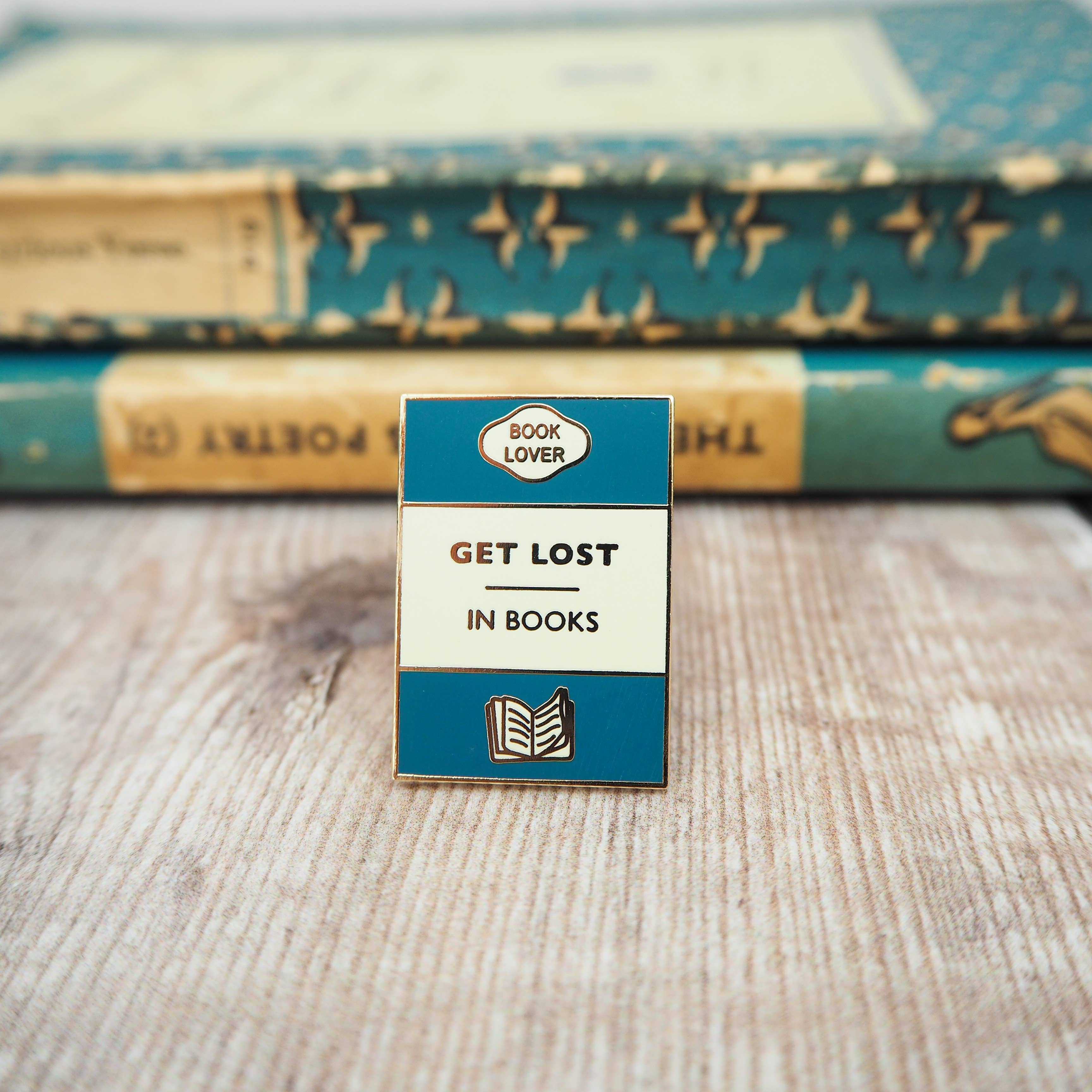 'Get Lost In Books' Book Lover Enamel Pin Badge