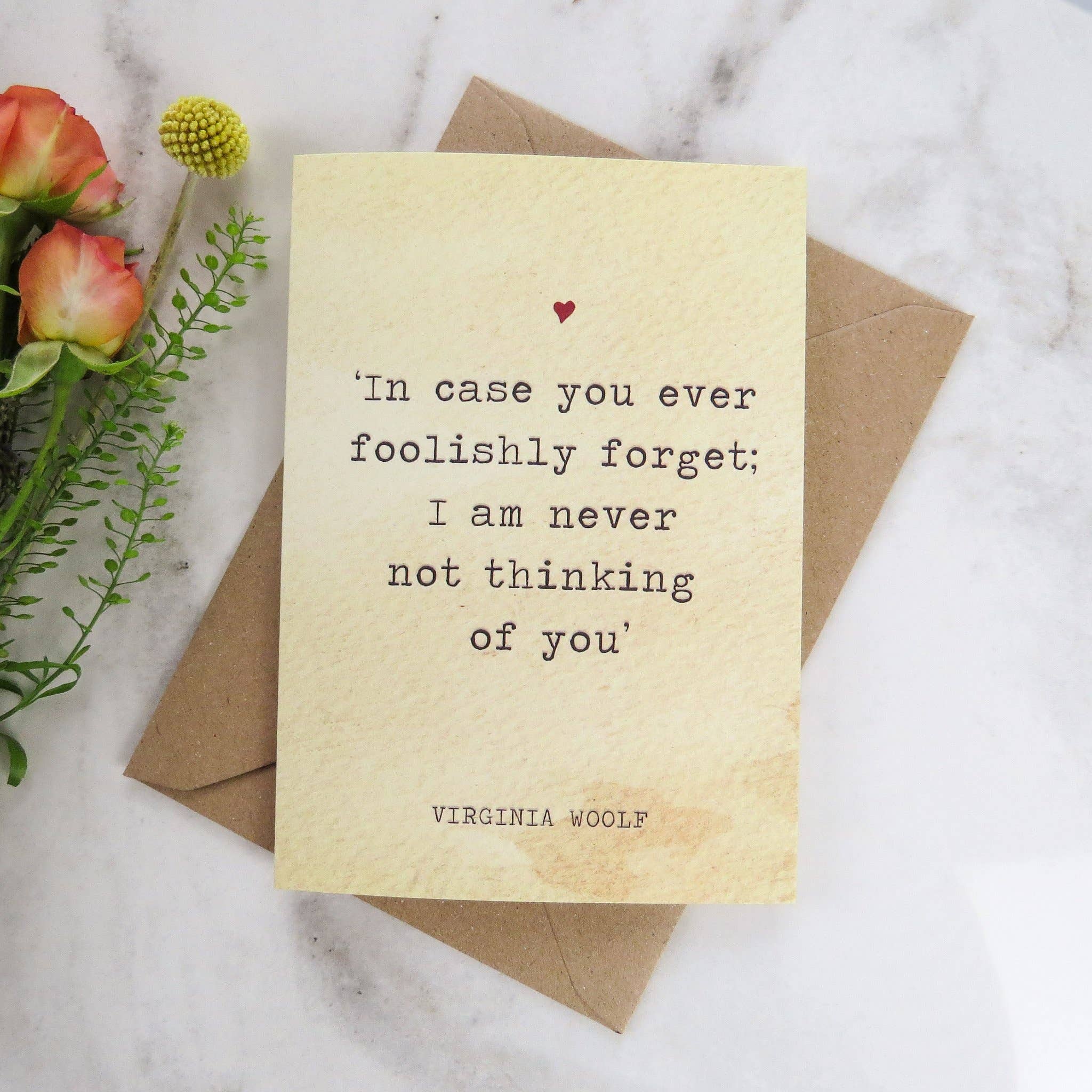 Literature Lovers Card Virginia Woolf Quote Valentines
