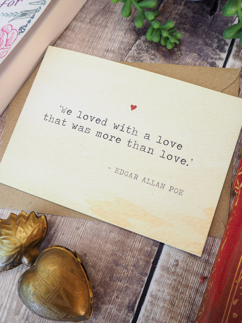 Literature Lovers Card Edgar Allan Poe Quote Valentines