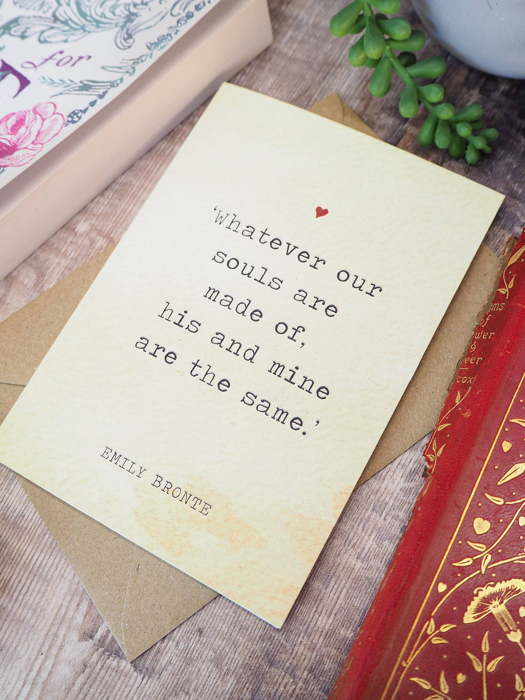 Wuthering Heights Valentines Card - Emily Bronte Quote