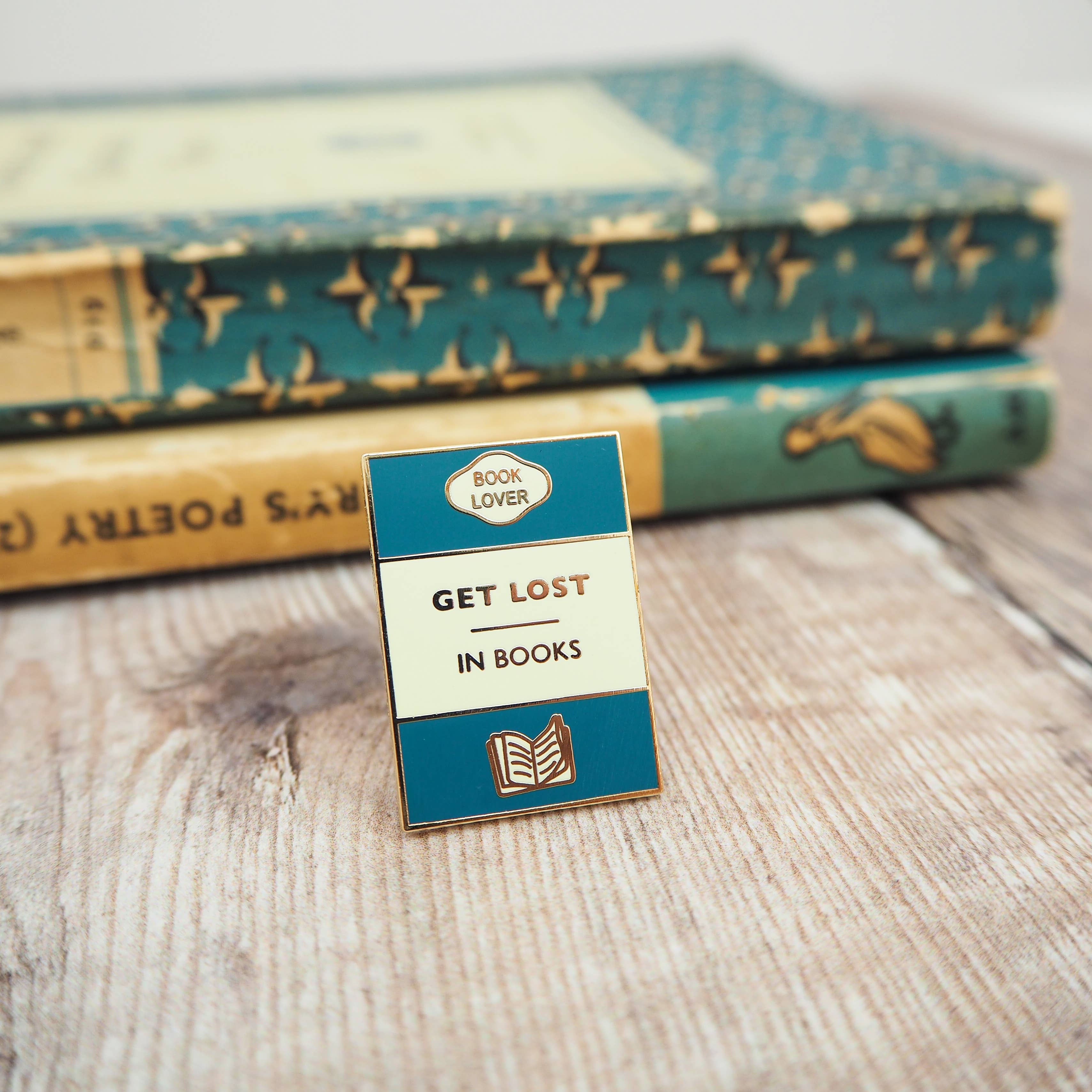 'Get Lost In Books' Book Lover Enamel Pin Badge