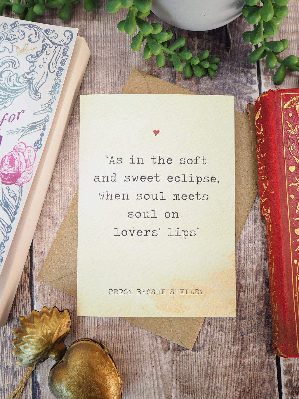 Literature Lovers Card Percy Shelley Quote Valentines