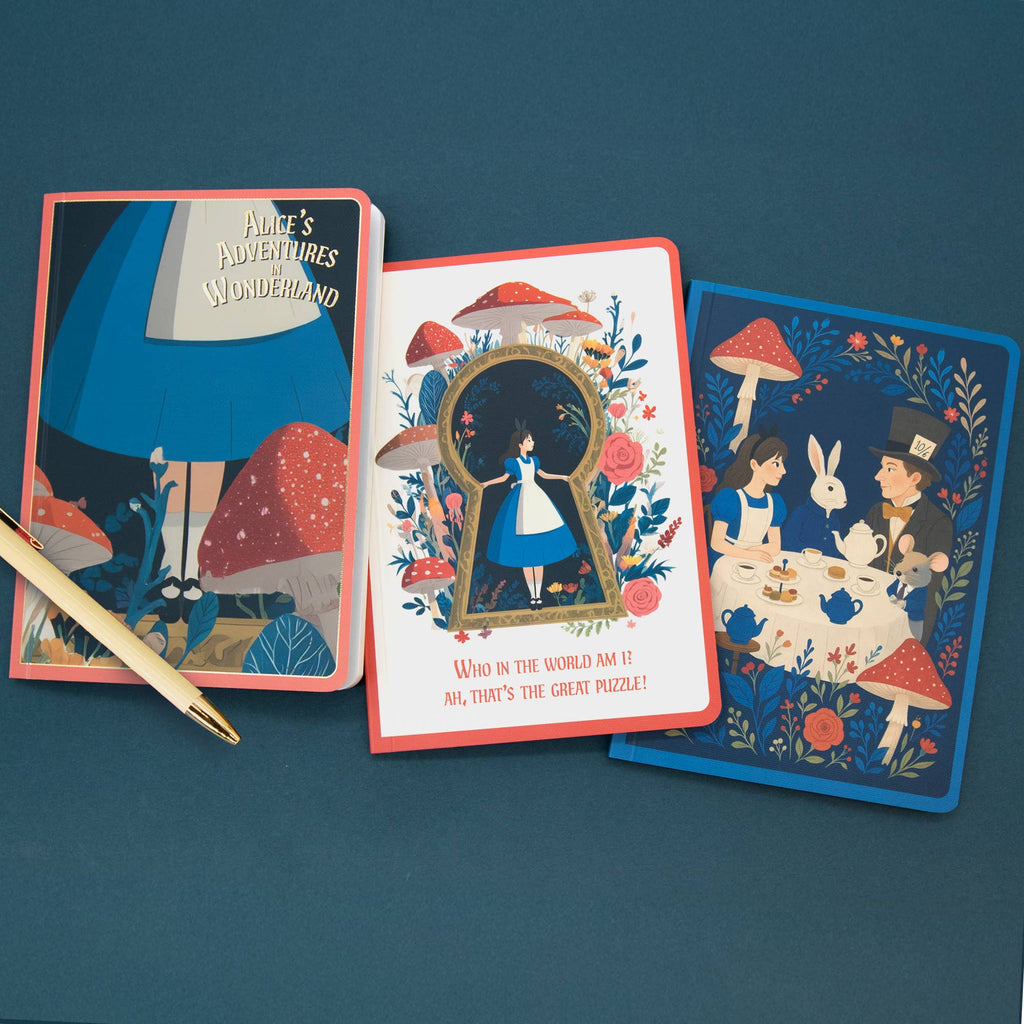 Alice in Wonderland Triple Notebook Set.