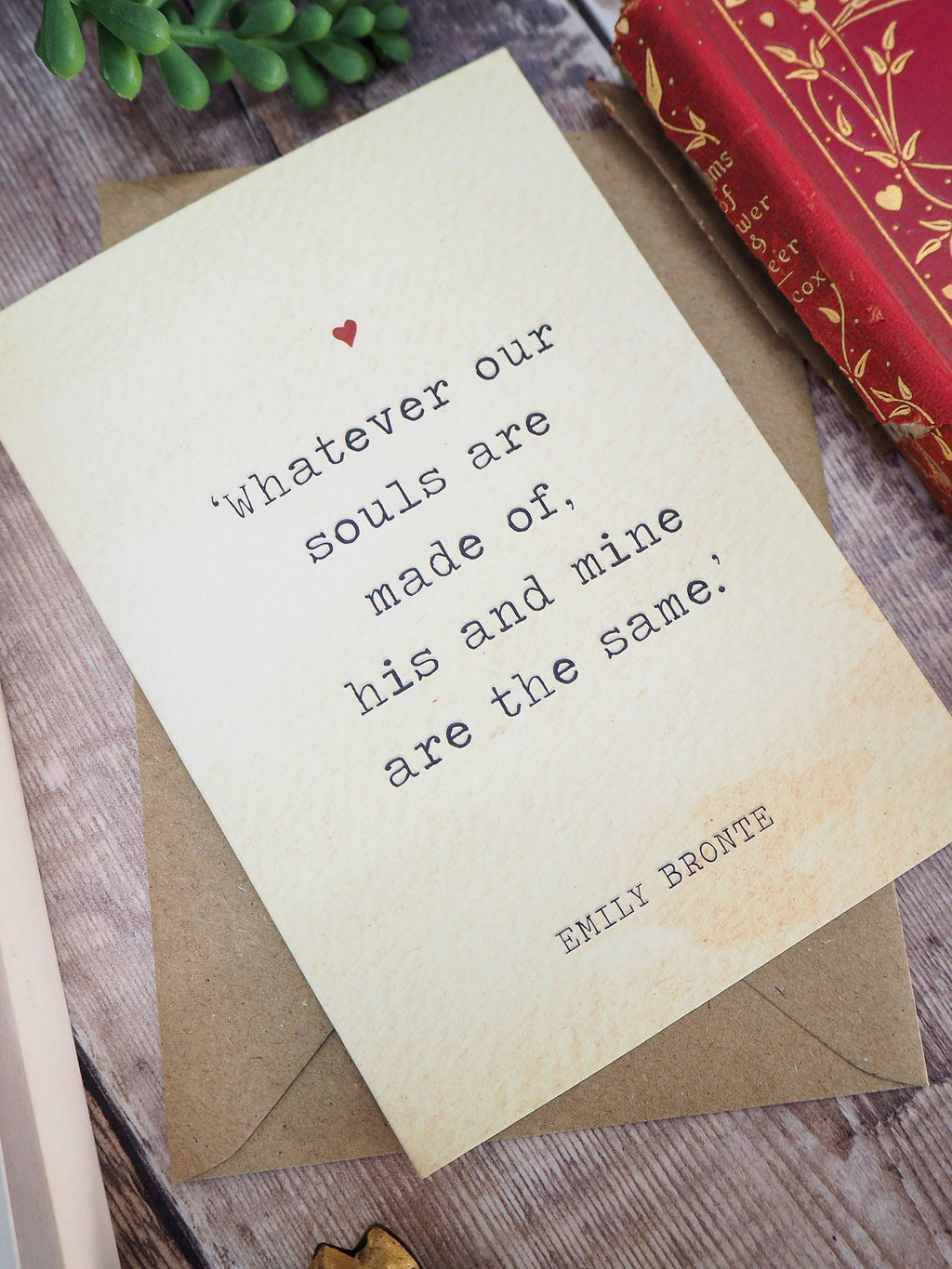 Wuthering Heights Valentines Card - Emily Bronte Quote