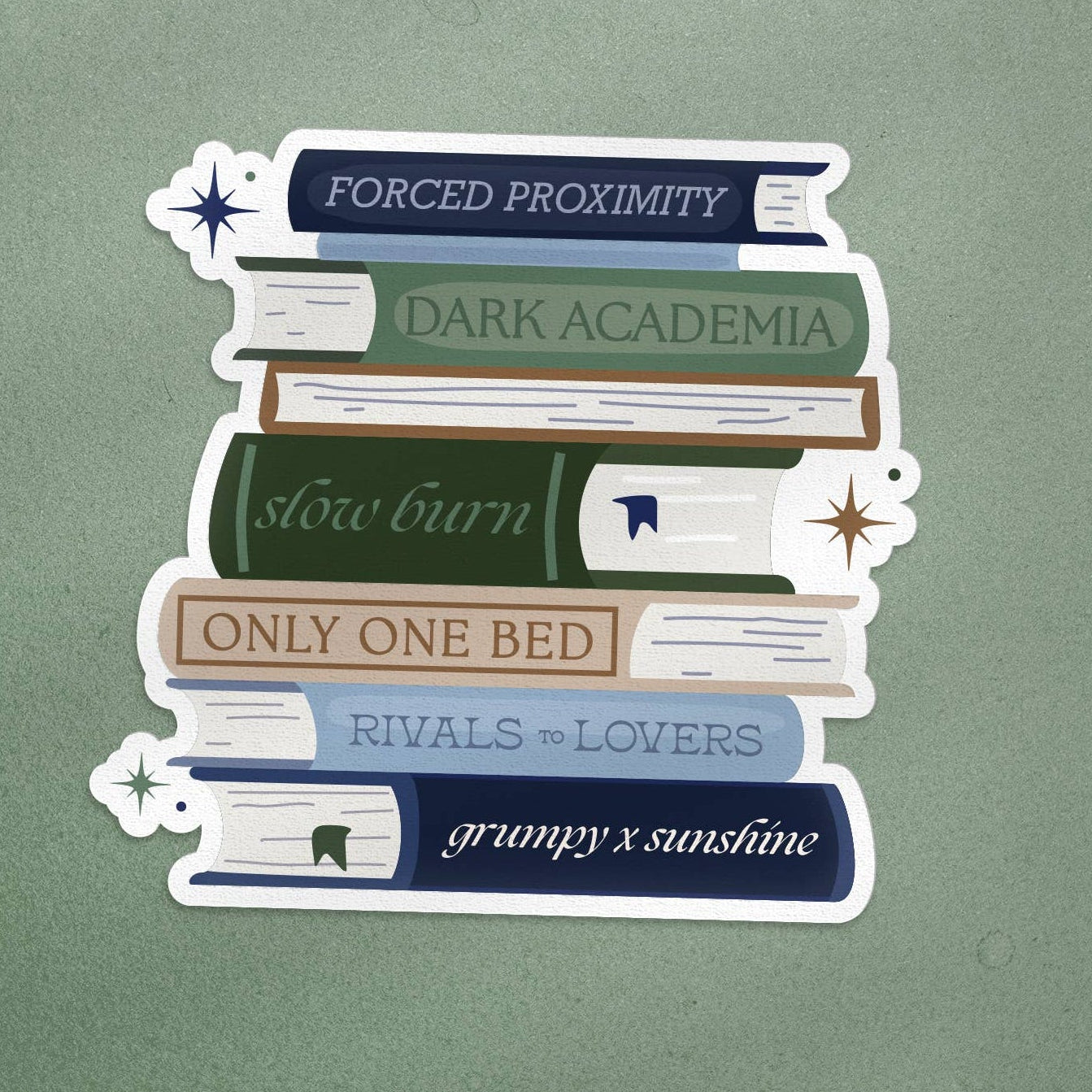 Dark Academia Tropes Book Stack: Bookish Sticker