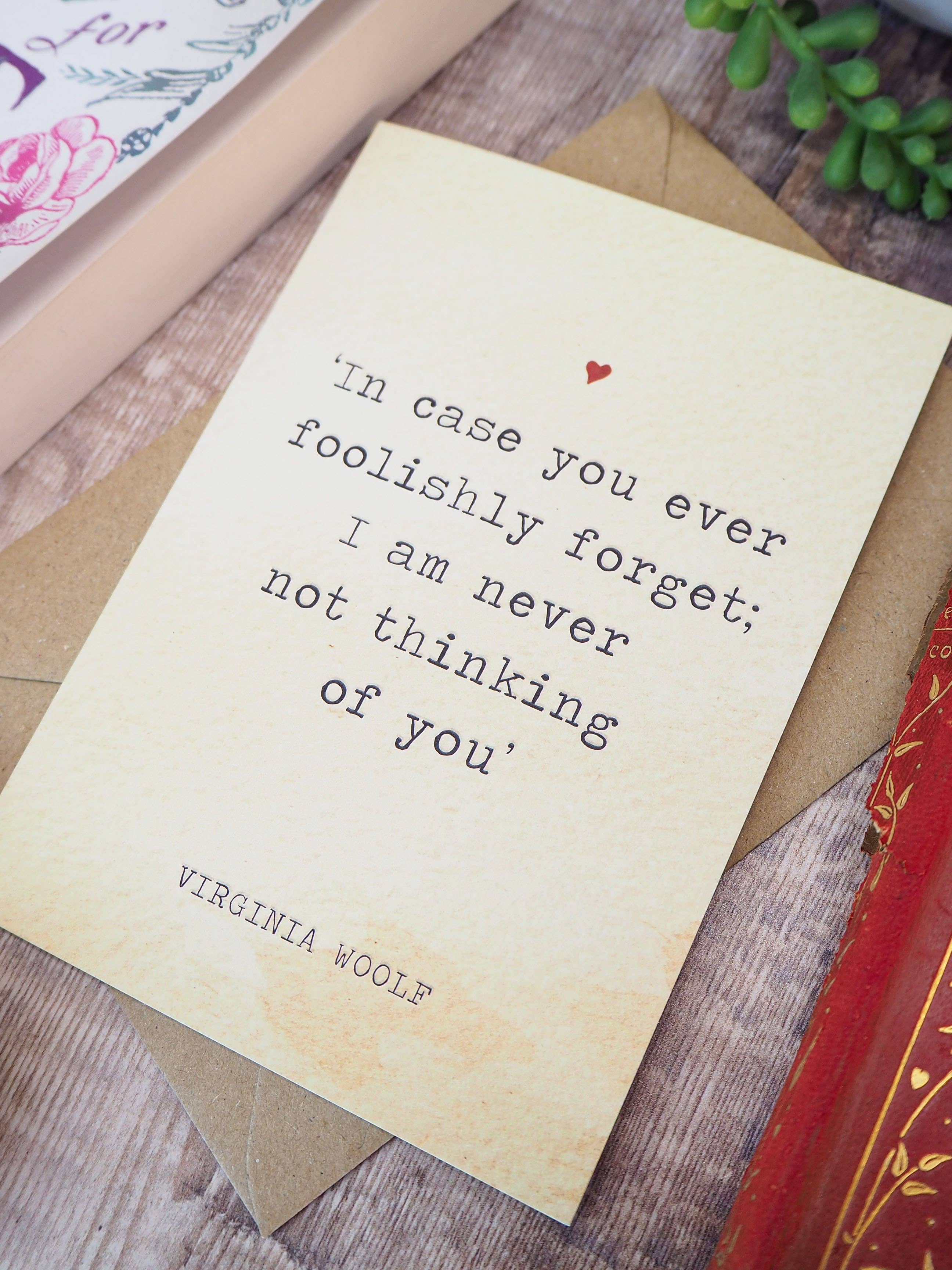 Literature Lovers Card Virginia Woolf Quote Valentines