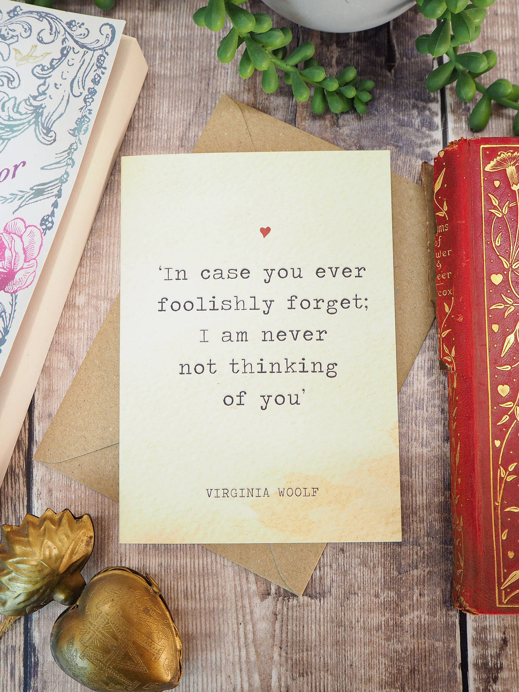 Literature Lovers Card Virginia Woolf Quote Valentines