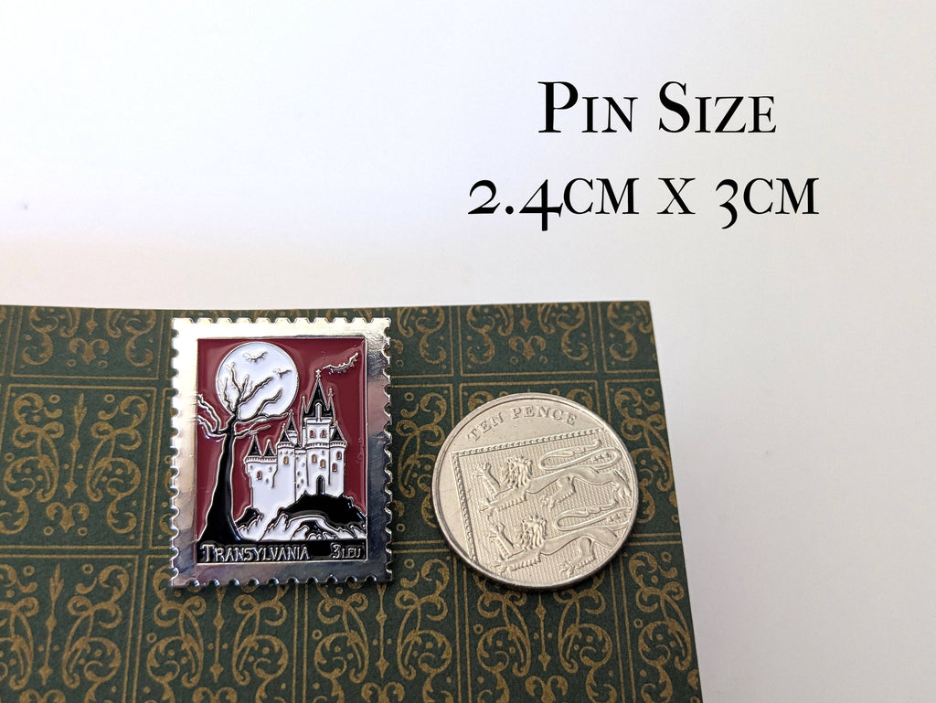 Dracula Silver Enamel Pin Badge